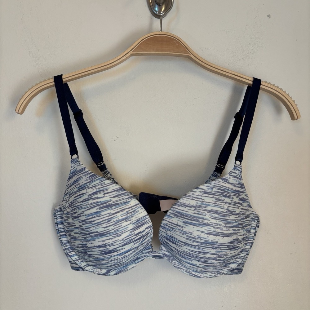 Victoria's Secret Push-up‎ Bra Blue Static Print 34D